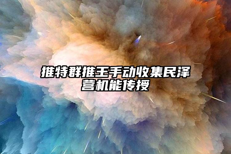 推特群推王手动收集民泽营机能传授